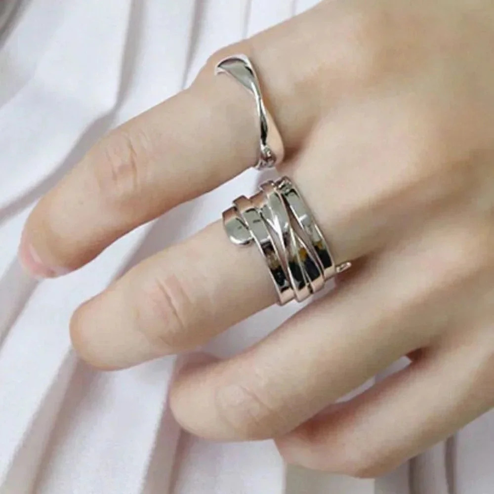 Minimalist 925 Sterling Silver Thick Twist Ring